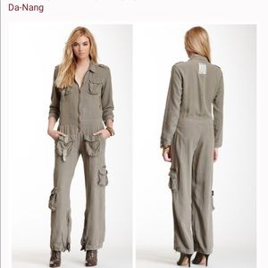 Dâ-Nang 100% silk cargo jumpsuit